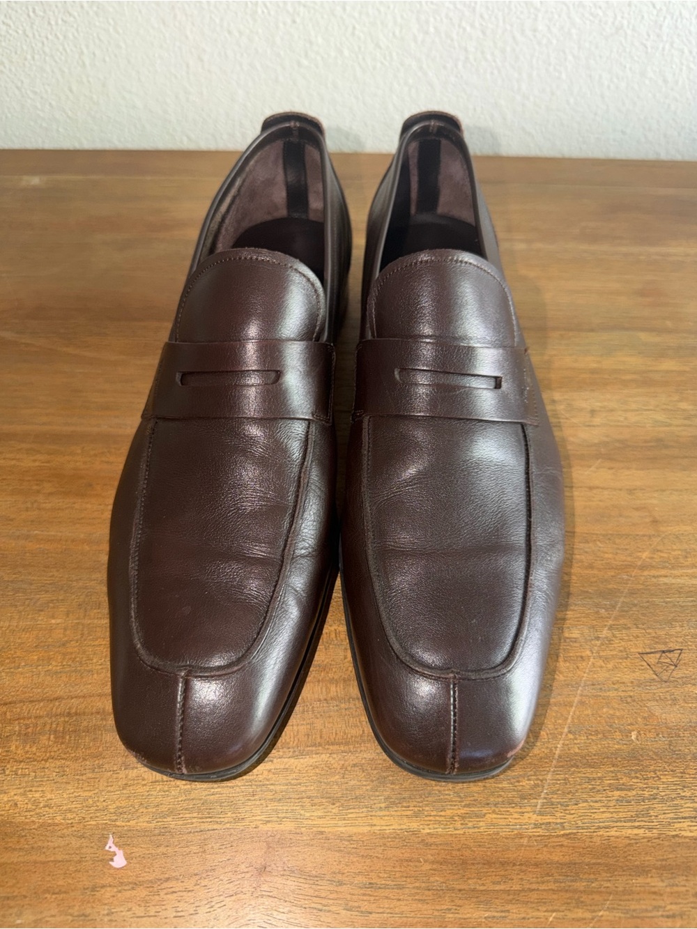 Salvatore Ferragamo Dark Brown Leather Penny Loafers